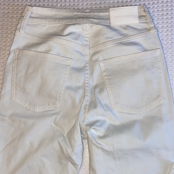 NEW! JONATHAN SIMKHAI Size 27 RIVER HIGH-RISE STRAIGHT Jean 2 Tone White Blue - Picture 15 of 17